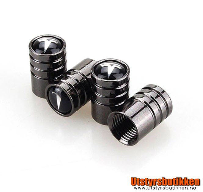 Hovedbilde Ventilhetter Tesla - 4 pk rund sort