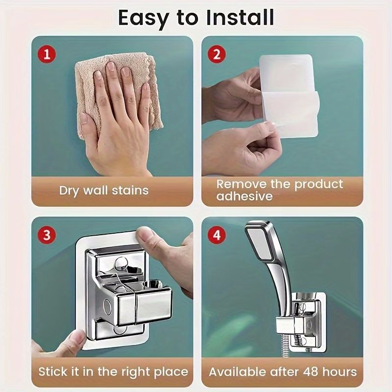 Selvklebende justerbar dusjhodeholder